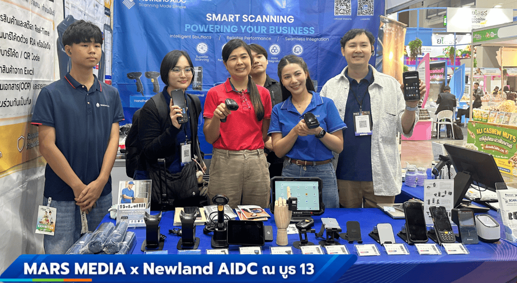 บูธ 13 ของ MARS MEDIA x Newland AIDC ภายในงาน The Foodism Show 2026